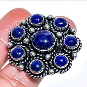 New Lapis Lazuli Adjustable Silver Ring.